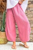 Annie Cushion Cotton Barrel Culotte Pant Indian Pink